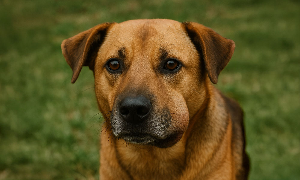 cão com inchaço na face